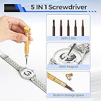 Vista 7 de Ohuhu - Kit de reparación de reloj, 192 piezas mejoradas de alta resistencia para extracción de eslabones de reloj, kit de herramientas de repuesto