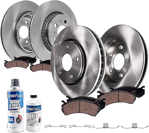 Miniatura 24 de Detroit Axle - Kit de frenos para Ford Edge Lincoln MKX 2007 2008 2009 2010 Rotores de freno de disco de cerámica Reemplazo: Rotor delantero de