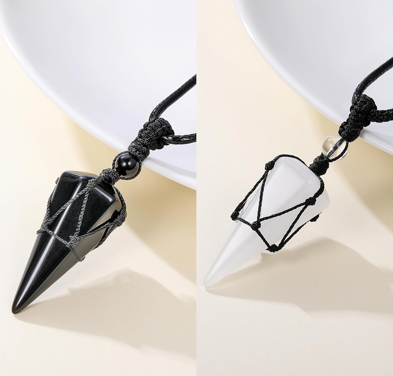 Top Plaza Mens Necklace 6 Facet Healing Crystal Stone Pendant Necklaces for Men Adjustable Natural Gemstone Pointed Necklace Energy Quartz Protect Jewelry for Women Men - Image 3