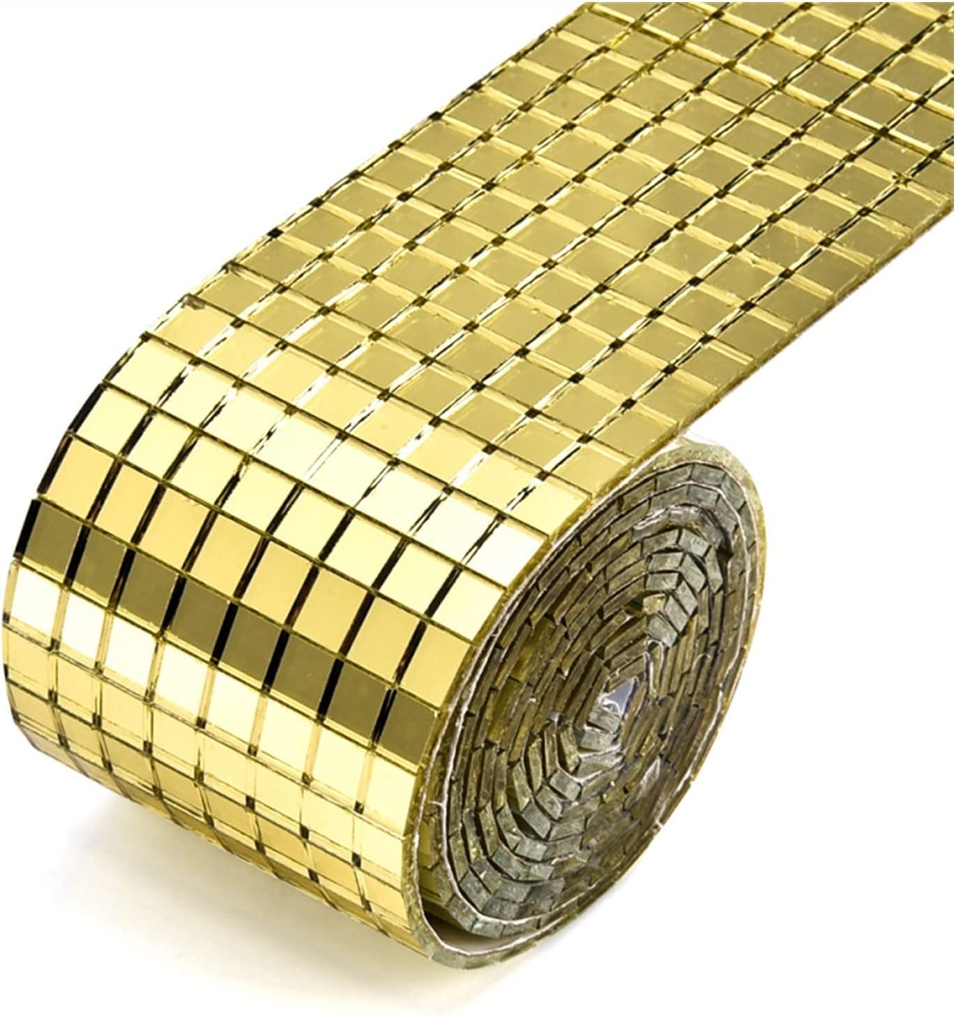 lamówki tapetowe, Samoprzylepne, wielokolorowe, kwadratowe płytki lustrzane, 1 m x 4 cm, do samodzielnego montażu(Metallic)