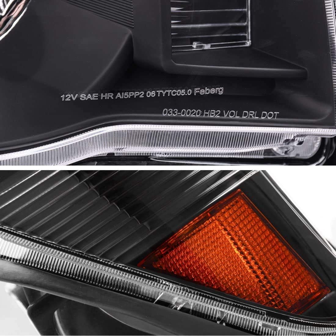 Compatible With TOYOTA TACOMA 2005 2006 2007 2008 2009 2010 2011 Headlights BLACK HOUSING Driver And Passenger Side（W/O Bulbs）
