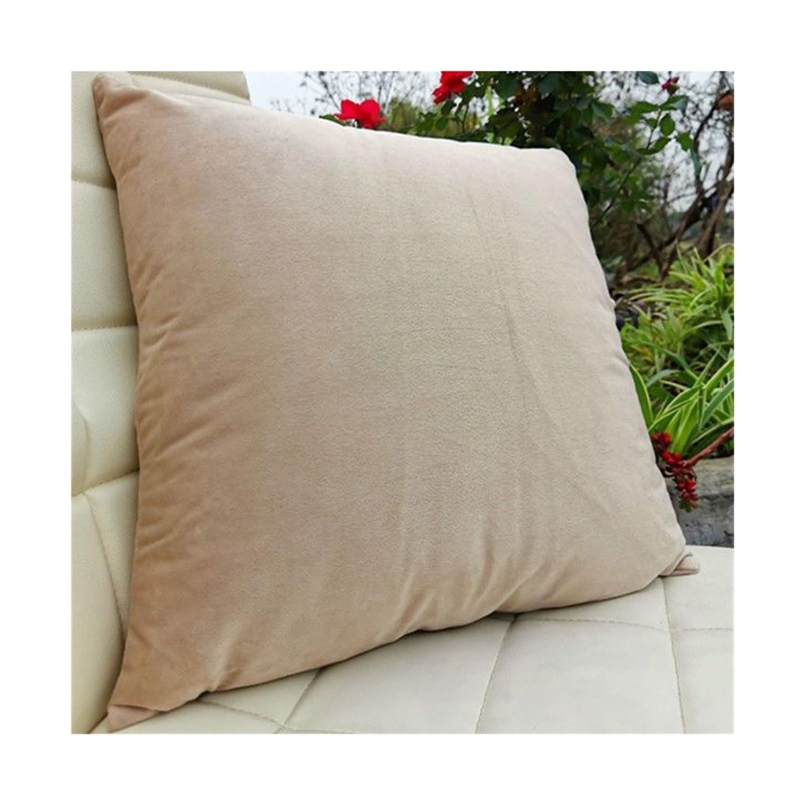 Funda de Cojín 60x80 Juego de 2 Fundas de Almohada 70x90 con Cremallera Funda Cojín Rectangular 30x50 Cushion Covers 50x70 Fundas Almohadas pack 2 Algodon Poliéster para Cama Sofá(Khaki 2,60x80 cm 24x