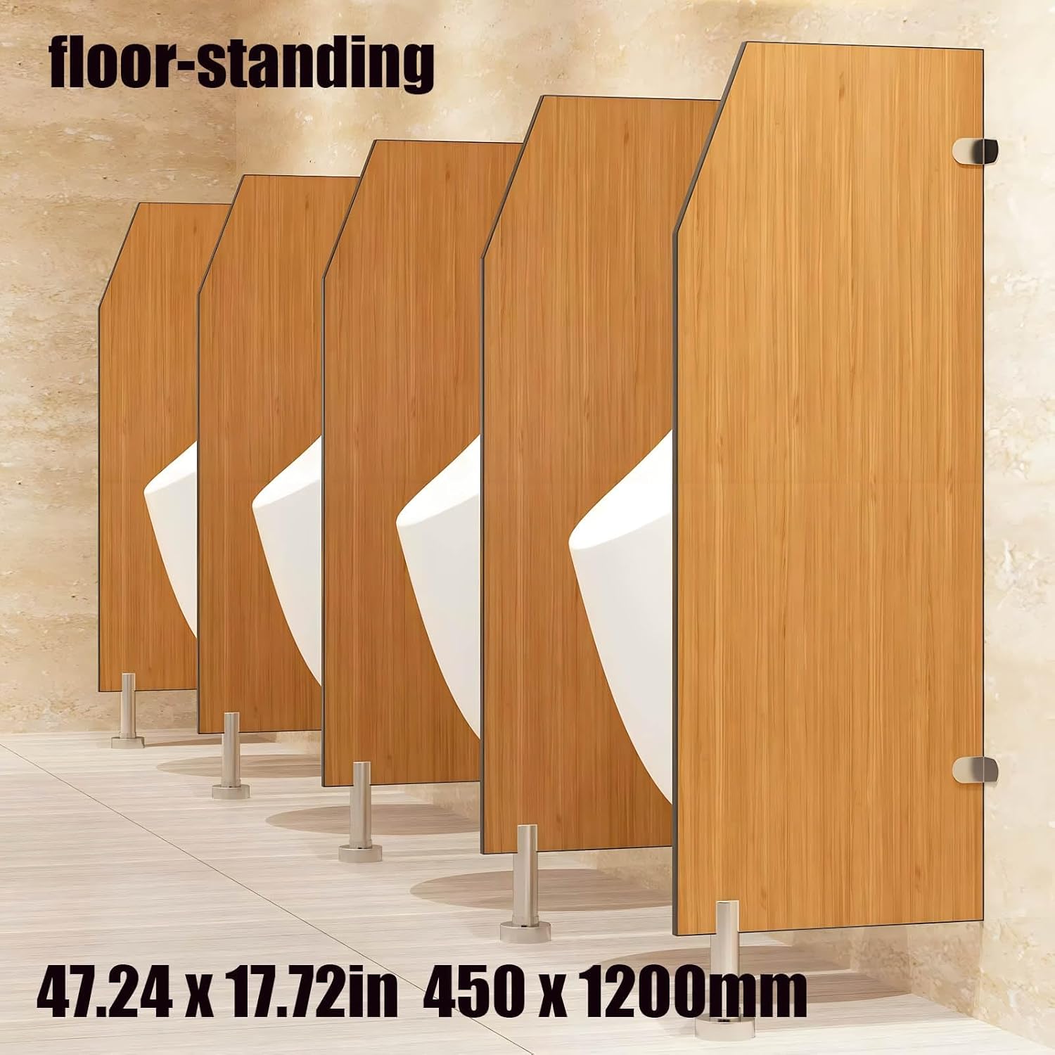 Urinal Screen Toilet Partition with Accessories, Men's Urinal Privacy Screen Waterproof Baffle, Bathroom Partition for Hotel Schools Shopping Malls Public Places(35.43x15.75in 400x900mm)