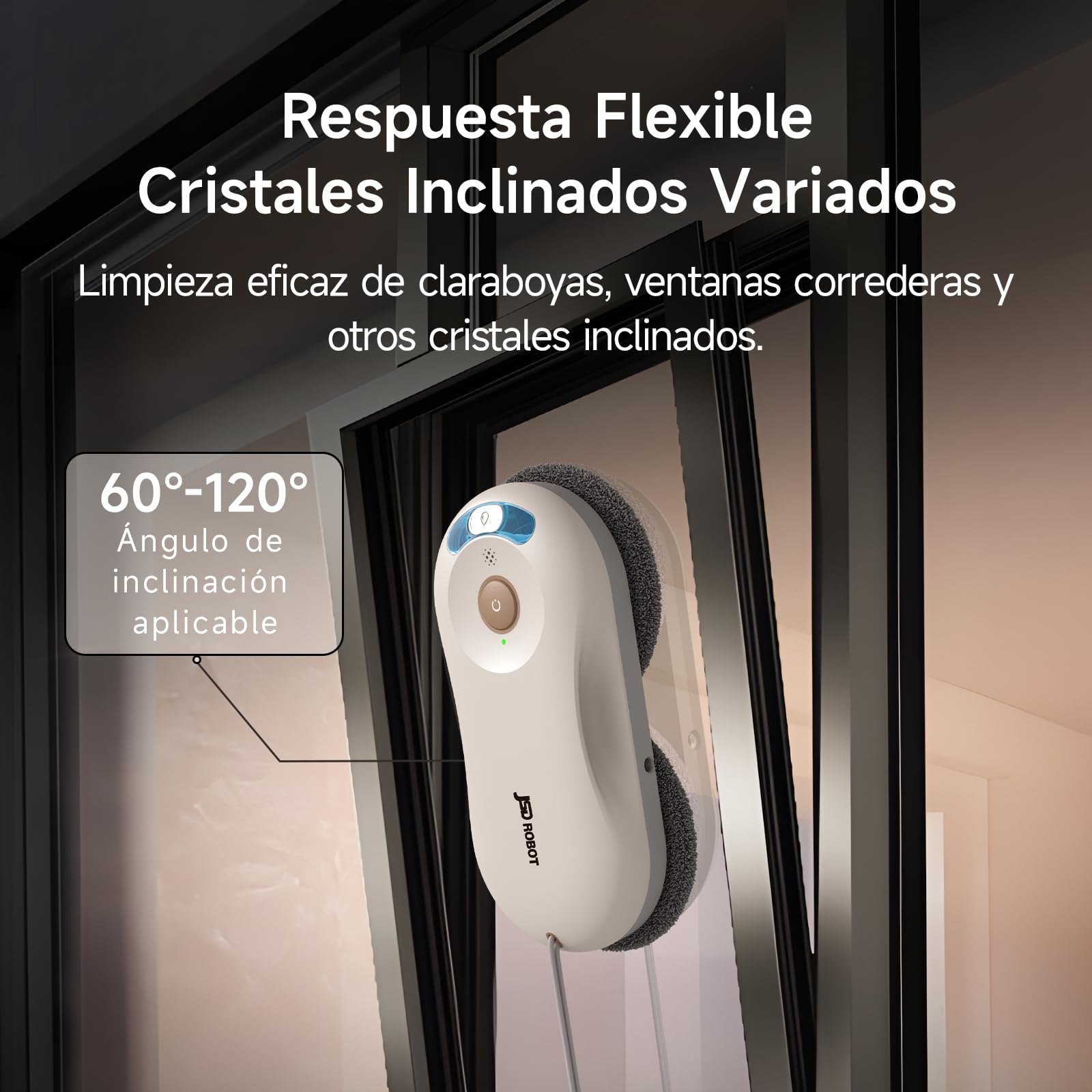 T30 Robot Limpiacristales, Succión 5500 Pa, Pulverización 2 Lados, Silencioso, Delgado 6,05 cm, Planificación de Ruta Automática, Protecciones Múltiples,Uso Interior/Exterior (Blanco)