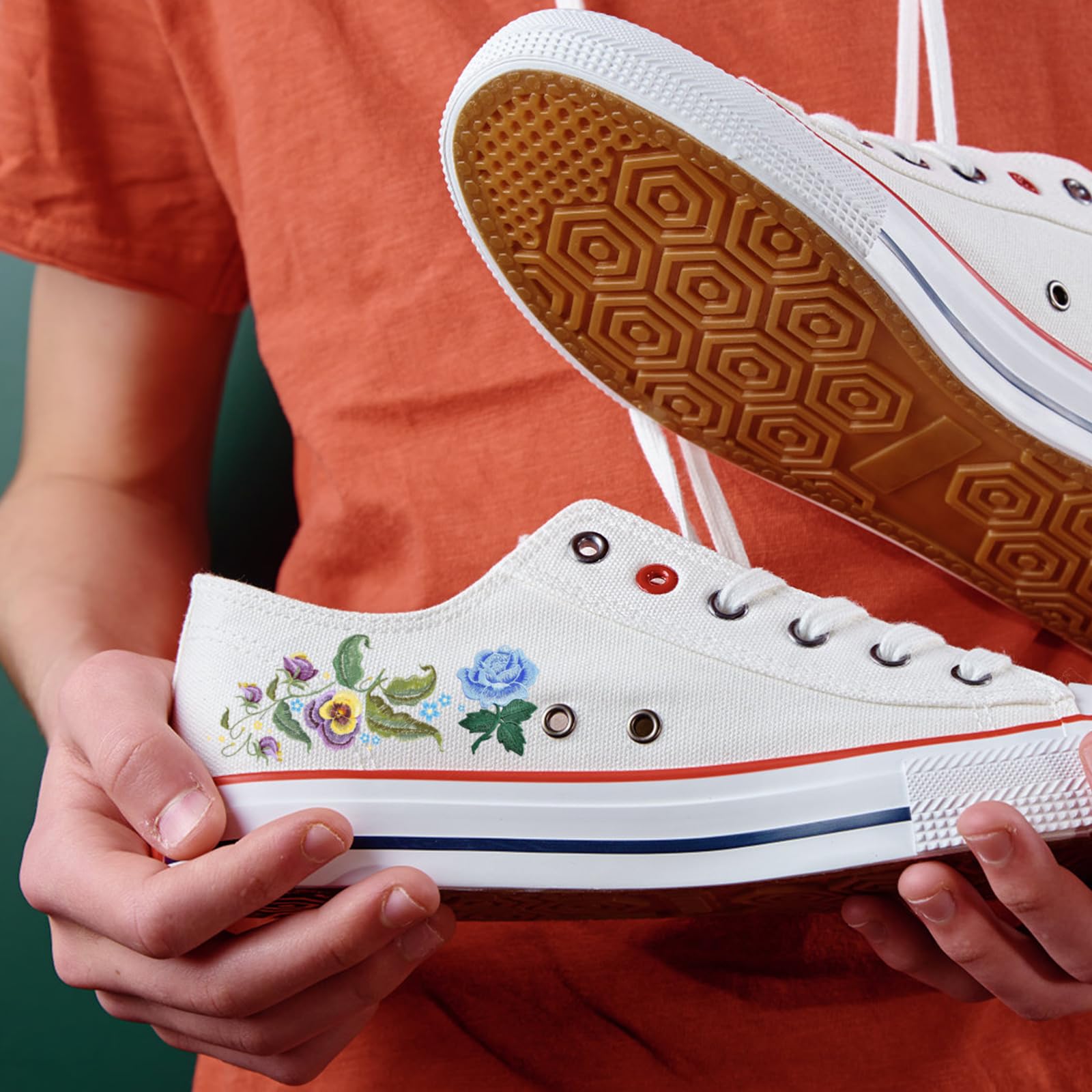 PH PandaHall 10 Feuilles Papier Broderie Soluble Tissu Non Tissé Auto-adhésif Vierge Stabilisateur Broderie Stabilisateur Soluble Dans L'eau Pour Broderie à La Machine Et Couture à La Main, 20x15cm