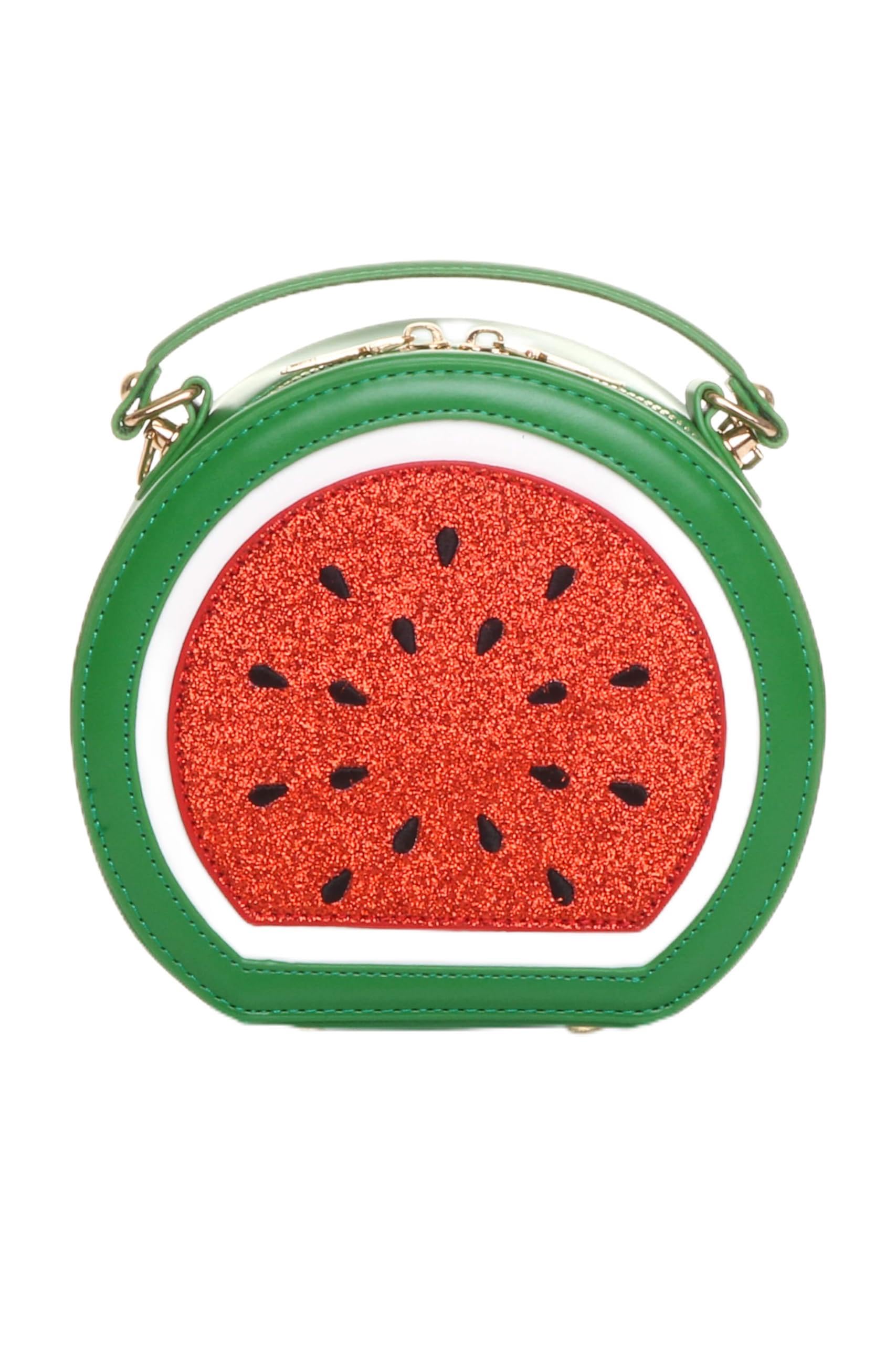 Ajvani Women's Green Novelty Fruit Watermelon Clutch Crossbody Canteen Bag