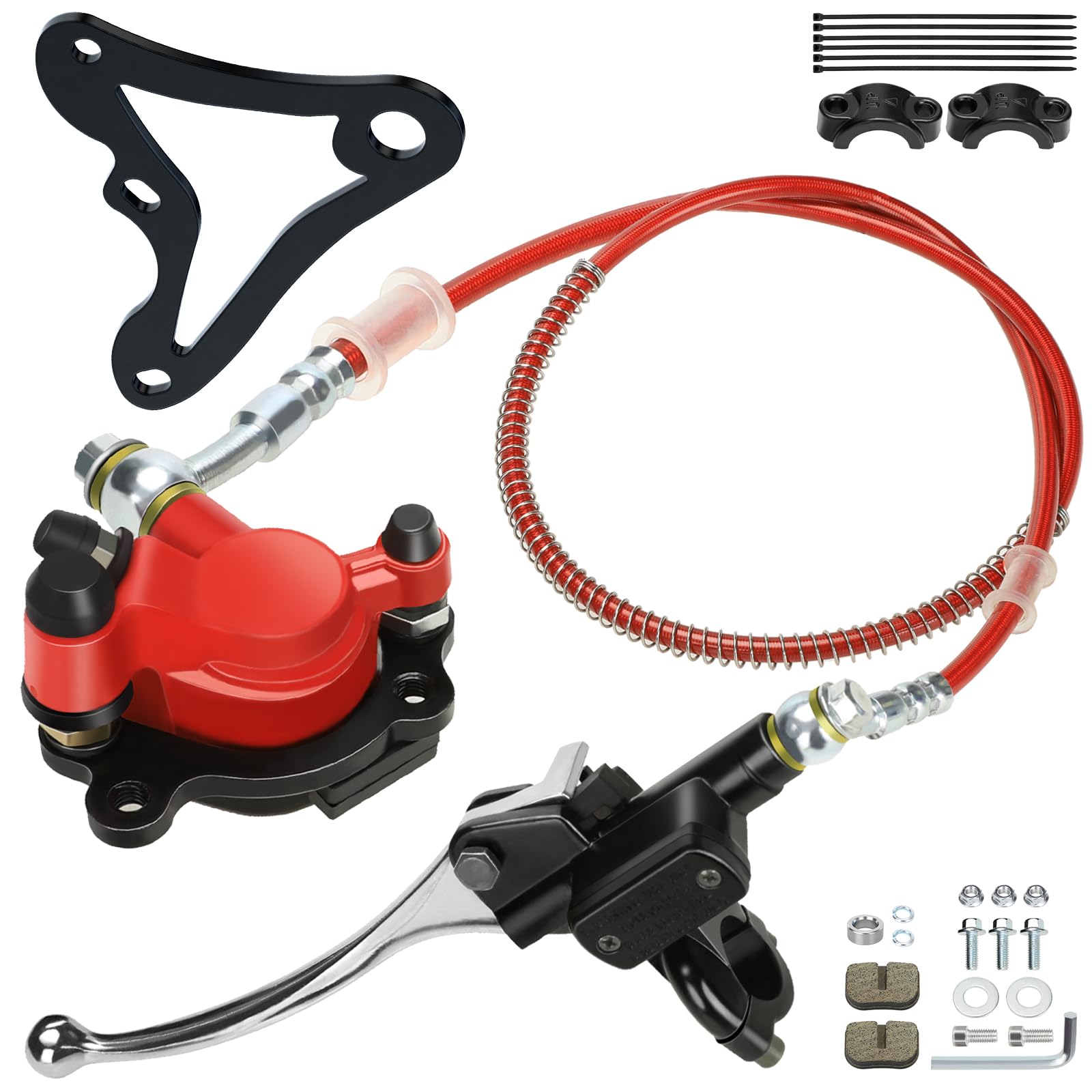 Photo 1 of RZEOZU Mini Bike Hydraulic Brake Kit with Rear Brake Caliper Mounting Bracket Adapter Replacement for Monster Mega Moto 80cc 105cc MMB80 Minibike Coleman RB100 RT100 Powersports Parts