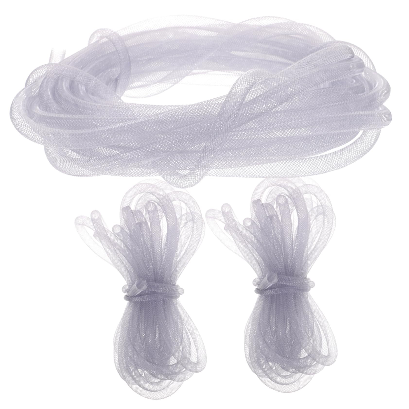 OSALADI 24 Meter Elastic Mesh Tubing Craft Mesh for Jewelry Clothing Accessories 8mm Diameter Cc27 Grey