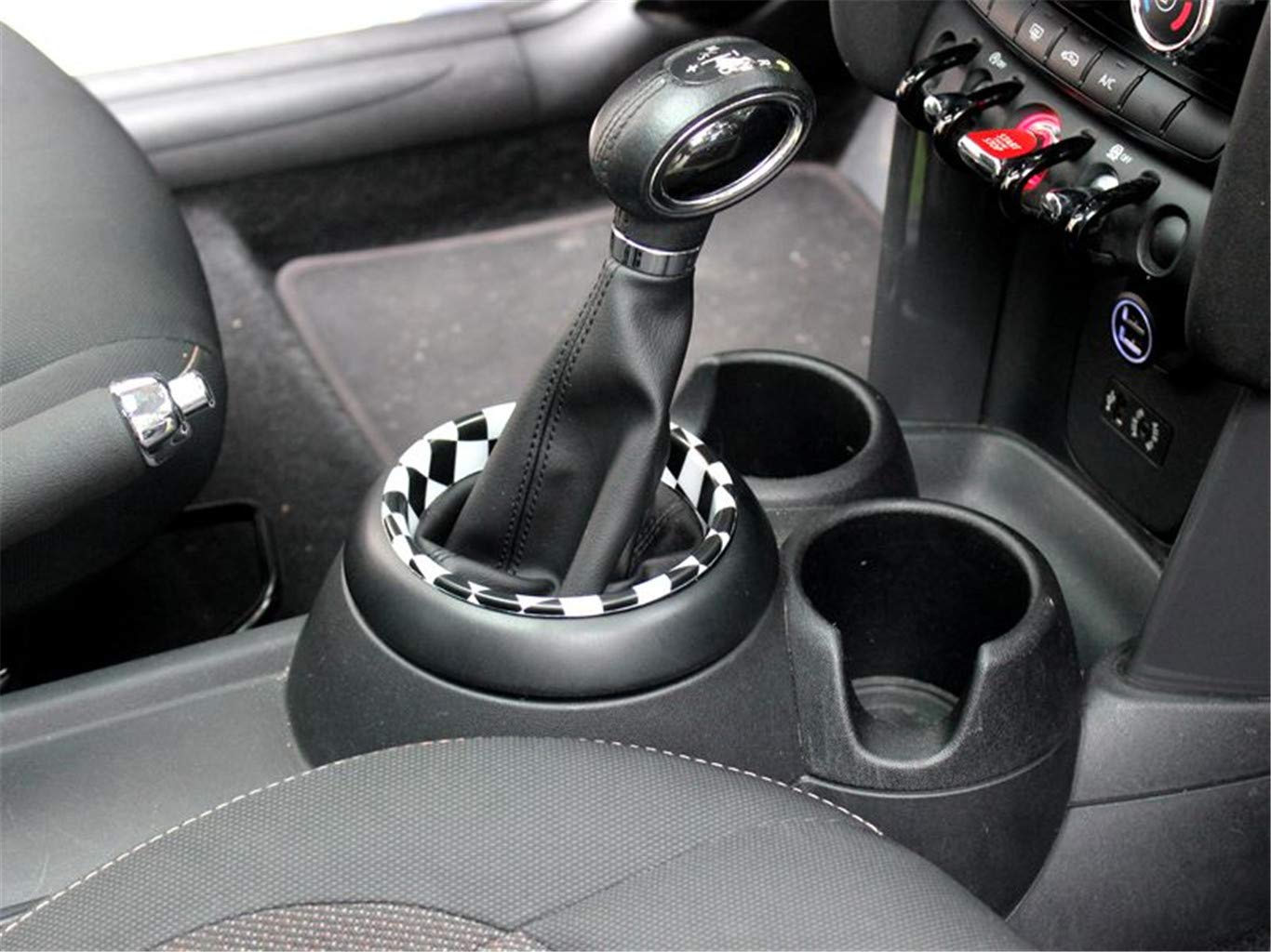 HDX Air Vent Dashboard Cigarette Lighter USB Panel Cover Trim Cap for Mini  Cooper F54 Clubman F55 Hardtop F56 Hatchback F57 Covertible F60 Countryman  (Gear Shift Base Cover, Checkered), Dash Covers &