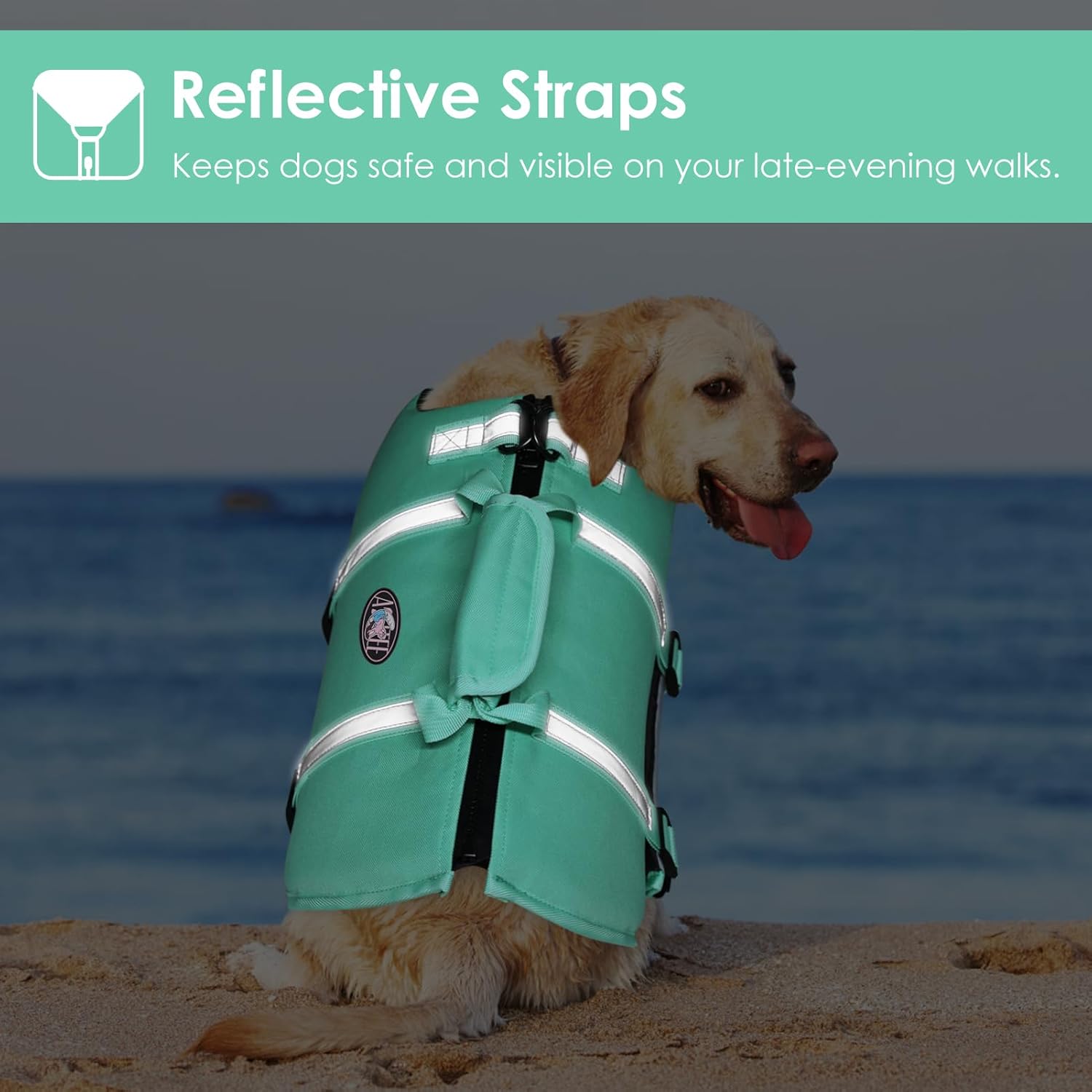 AOFITEE Dog Life Jacket, High Flotation Dog Life Vest for Swimming, Reflective Small Dogs Swimsuit Lifejacket with Zipper and Rescue Handle, Pet Swimming Vest for Small Medium and Large Dogs, S