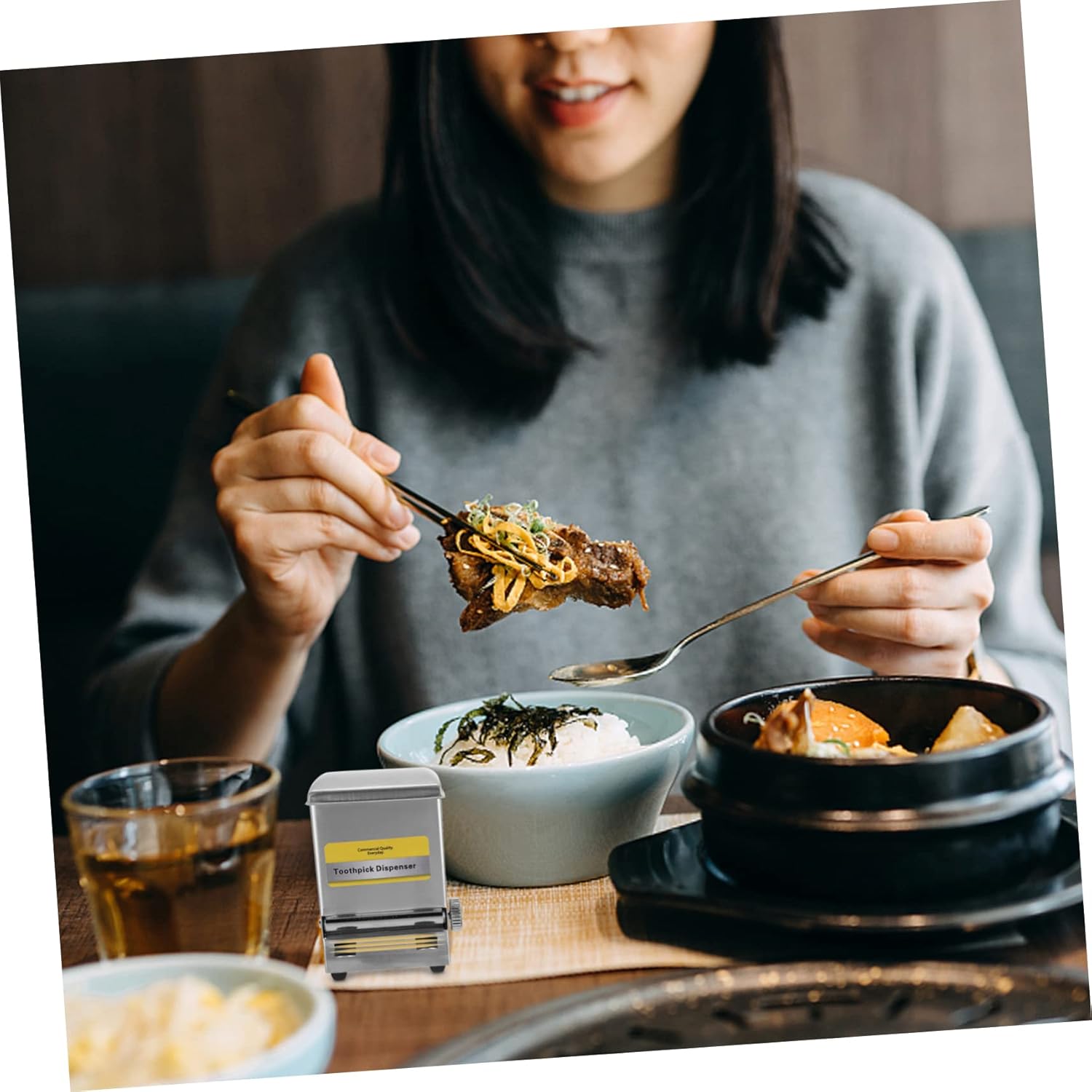 Stainless Steel Toothpick Storage Case Vintage Automatic Toothpick Dispenser for Dining Tables for Weddings Parties and Gatherings