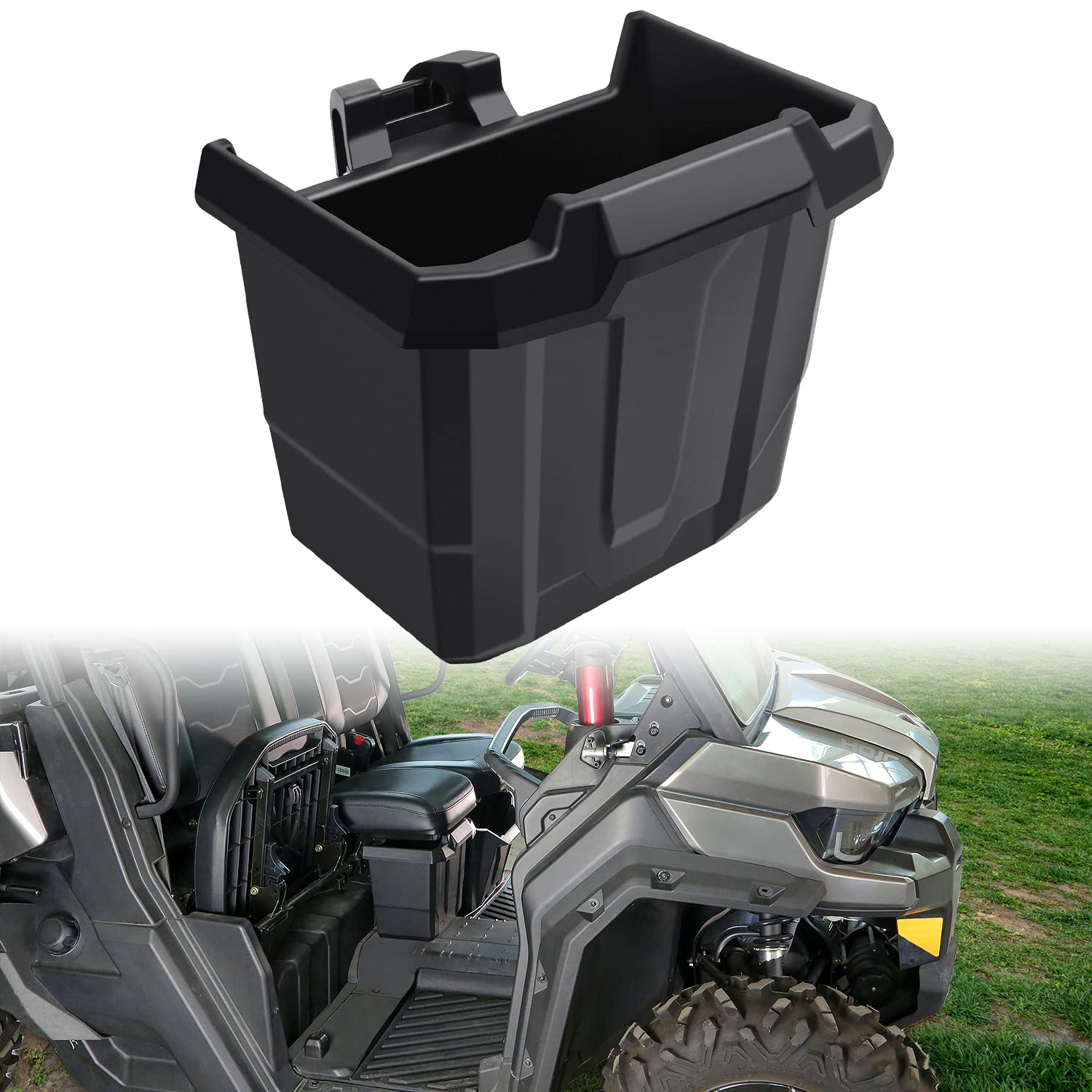 CPOWACE Center Underseat Storage Bin Compatible with Can Am Defender, Removable Under Seat Storage Box Compatible with Can Am Defender HD5/HD8/Max HD8