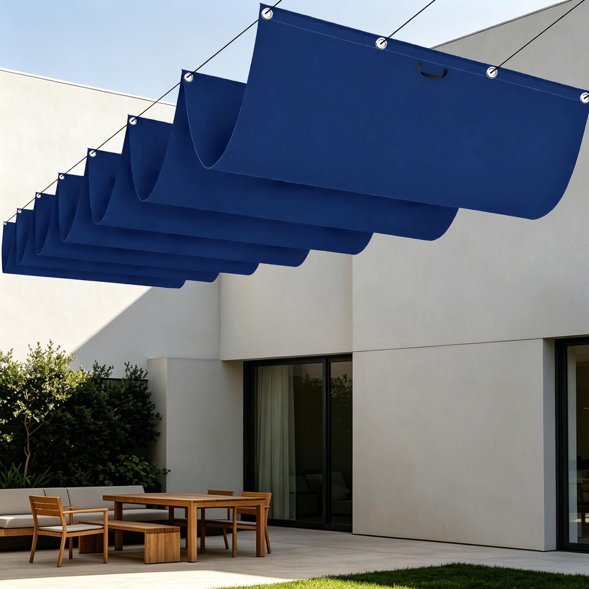 Filet dombrage rectangle imperméable bleu foncé 200x320 cm contre la chaleur