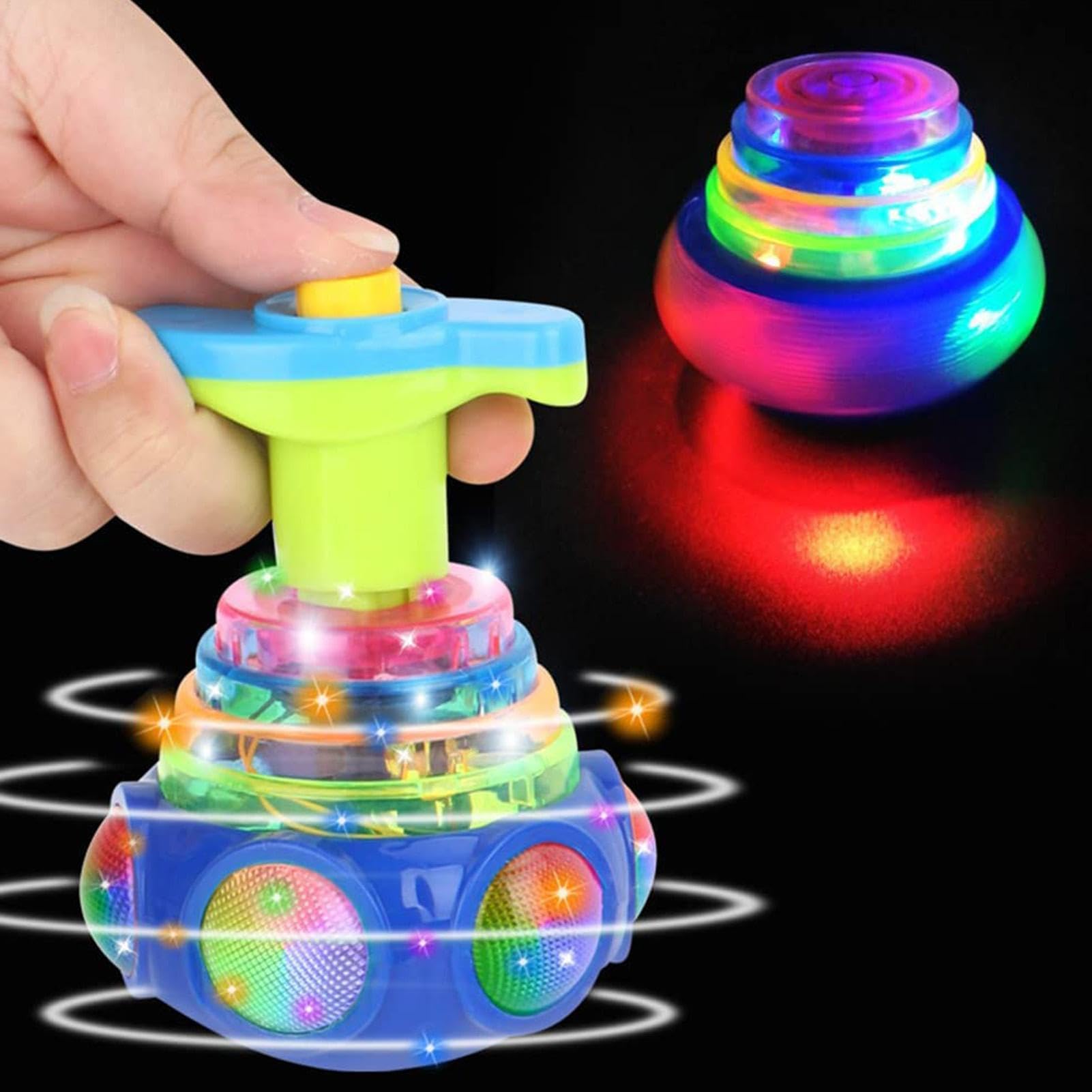 3 Pieces Light Up Toys, Flashing Top Gyroscope With Lights And Music, Cause And Effect To -ys, Attention Bucket, For Kindergarten Toys Party Favors