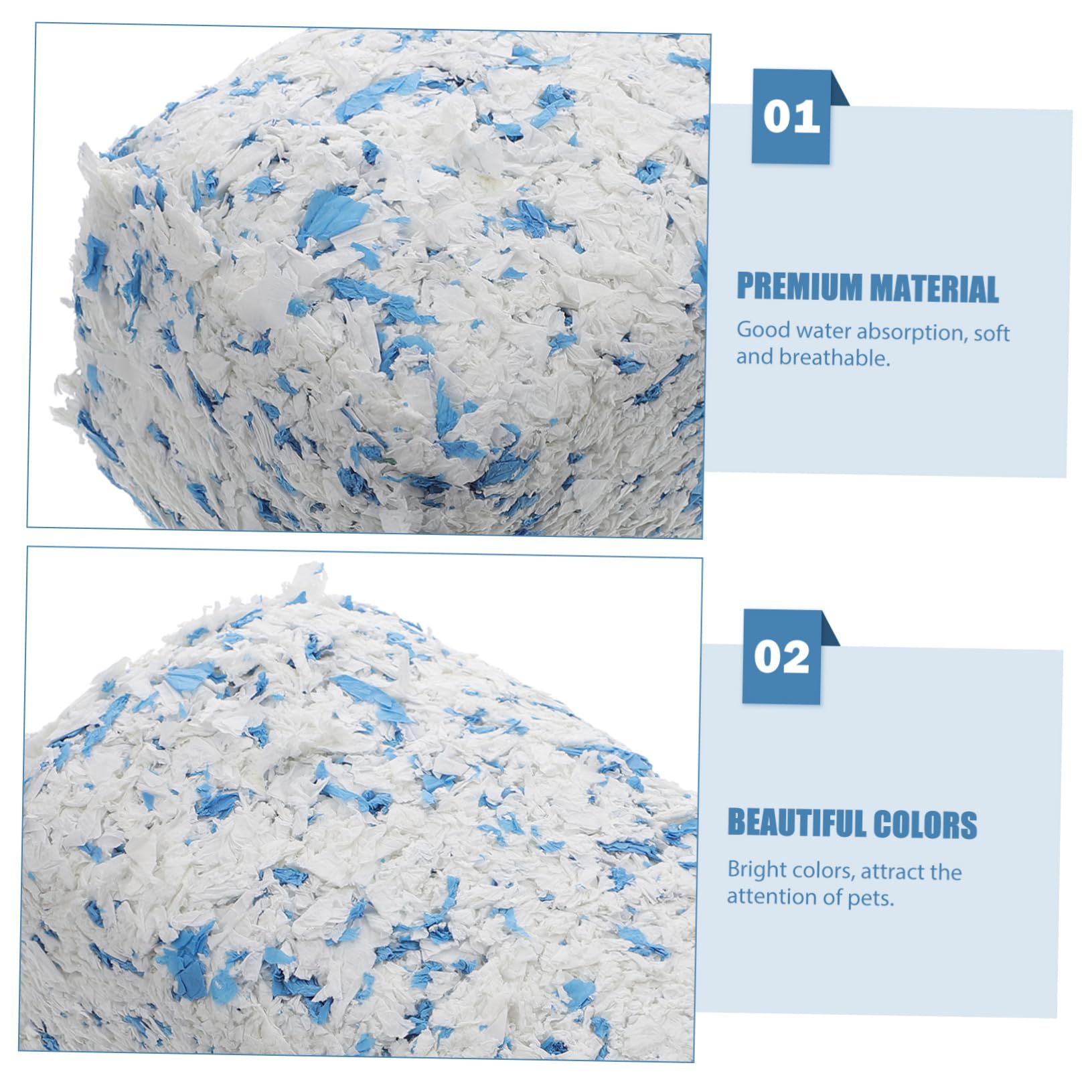 DOITOOL Staubarme Papier Einstreu für Kleintiere 1 Beutel Saugfähig Wärmt und Flauschig für Kaninchen und Frettchen im Käfig
