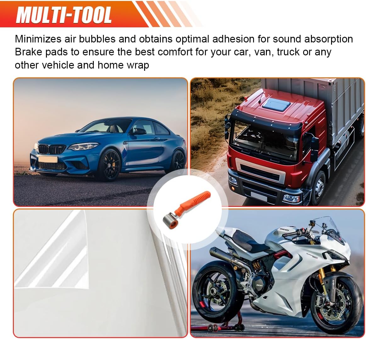 Car Audio Sound Deadening Application Wheel Roller, Wallpaper Seam Roller with Anti-Slip Handle, Stainless Steel Hand Rollers, Smoothing Tool for Heat Insulation Mats, Vinyl, Home Decoration (2PCS)