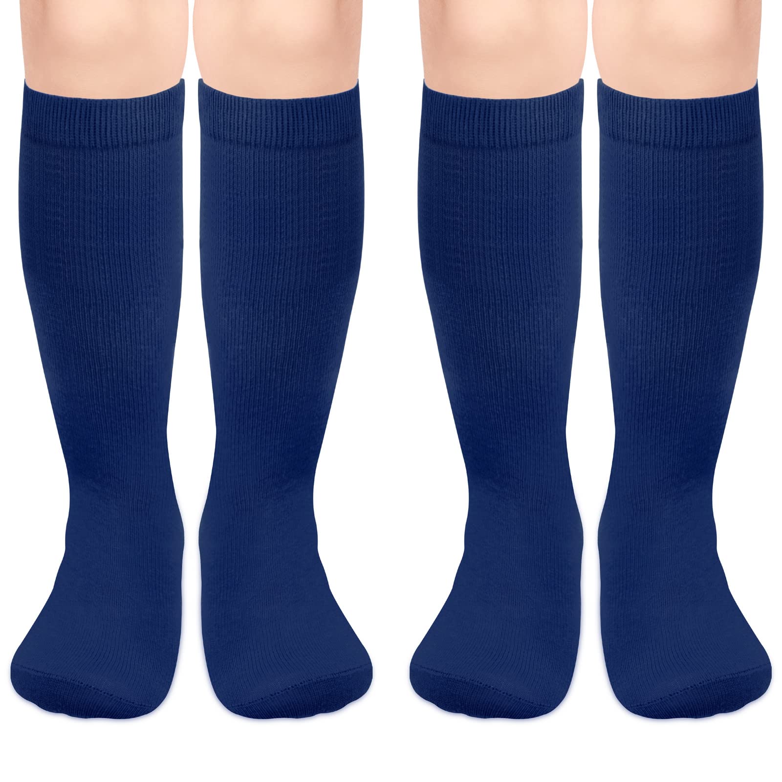 SarfelKids Soccer Socks Toddler Soccer Socks Girls Boys Soccer Socks Kids Tube Socks with Stripes Toddler Knee High Socks