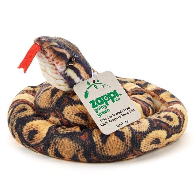 Foto 4 de 4 de Zappi Co Juguete Pitón Birmano de Peluche 100% Reciclado (Longitud 100cm) Peluche Suave Ecológico Marrón…