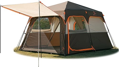 Miniatura 12 de KTT Large Tent 6-8 Person,Family Cabin Tents,Instant,2 Rooms,3 Doors and 3 Windows with Mesh,Straight Wall,Waterproof,Double Layer,Big Tent for