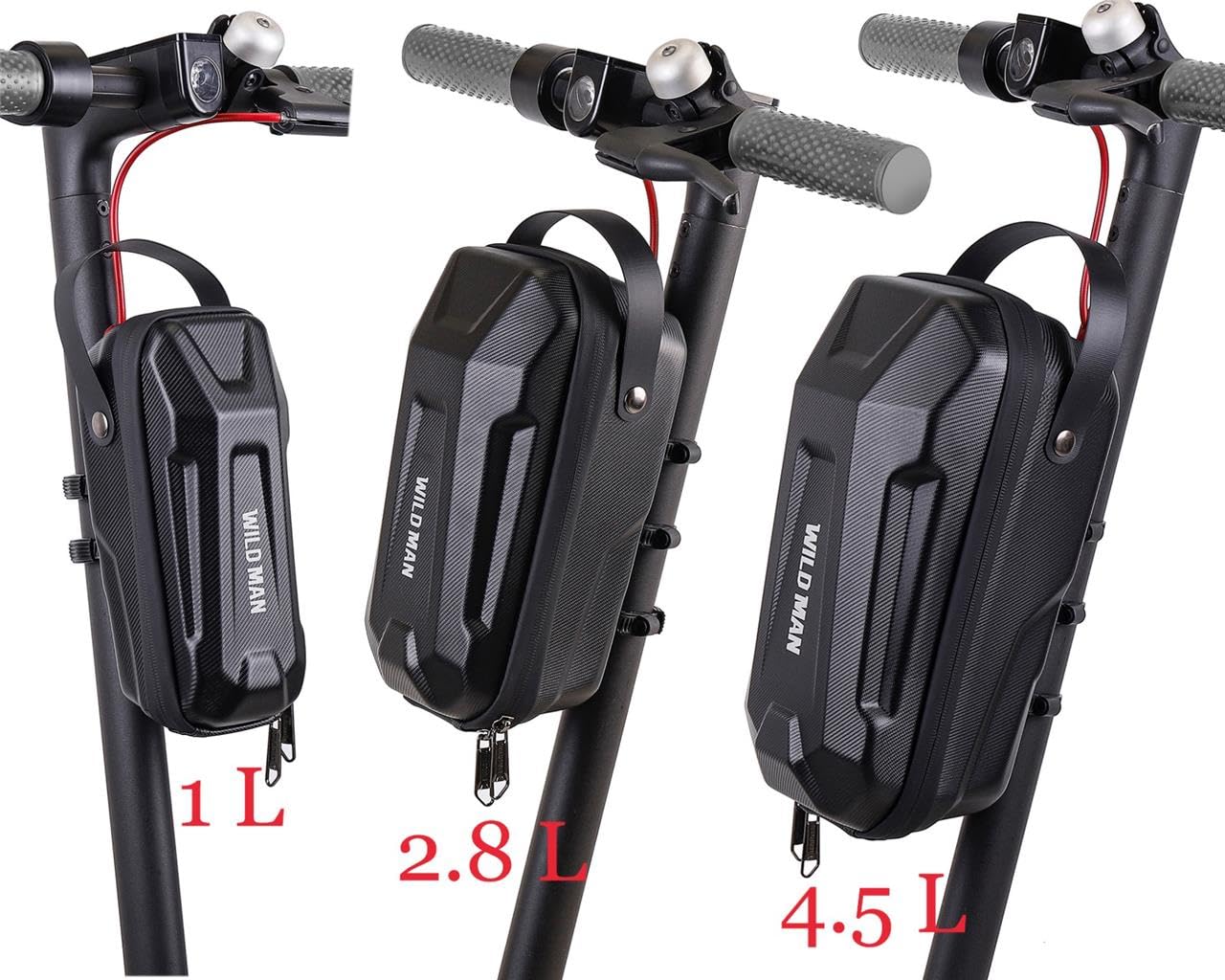 1/3/4.5L Scooter Tasche für Roller Fahrradtasche Lenker wasserdichte Vorder Tasche für Elektroroller e-Bike Xiaomi Mijia M365 Sedway Ninebot, 4.5L, schwarz