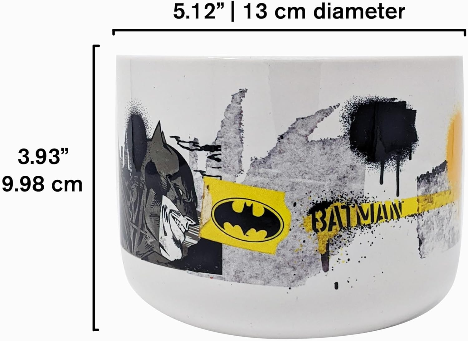 Katalyst Batman Ramen Bowl and Chopsticks Set - Modern Ceramic Construction, Black Ceramic, 20 oz, Noodle, Round, Microwave Safe