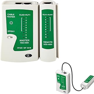 1 PCS Network Cable Tester Split Type Multifunction Portable Cable Tester Contains Smart Chip for RJ45 Tester Suitable for RJ45 Network Cable and RJ11 Telephone Cable Fit Internet and Phone Test