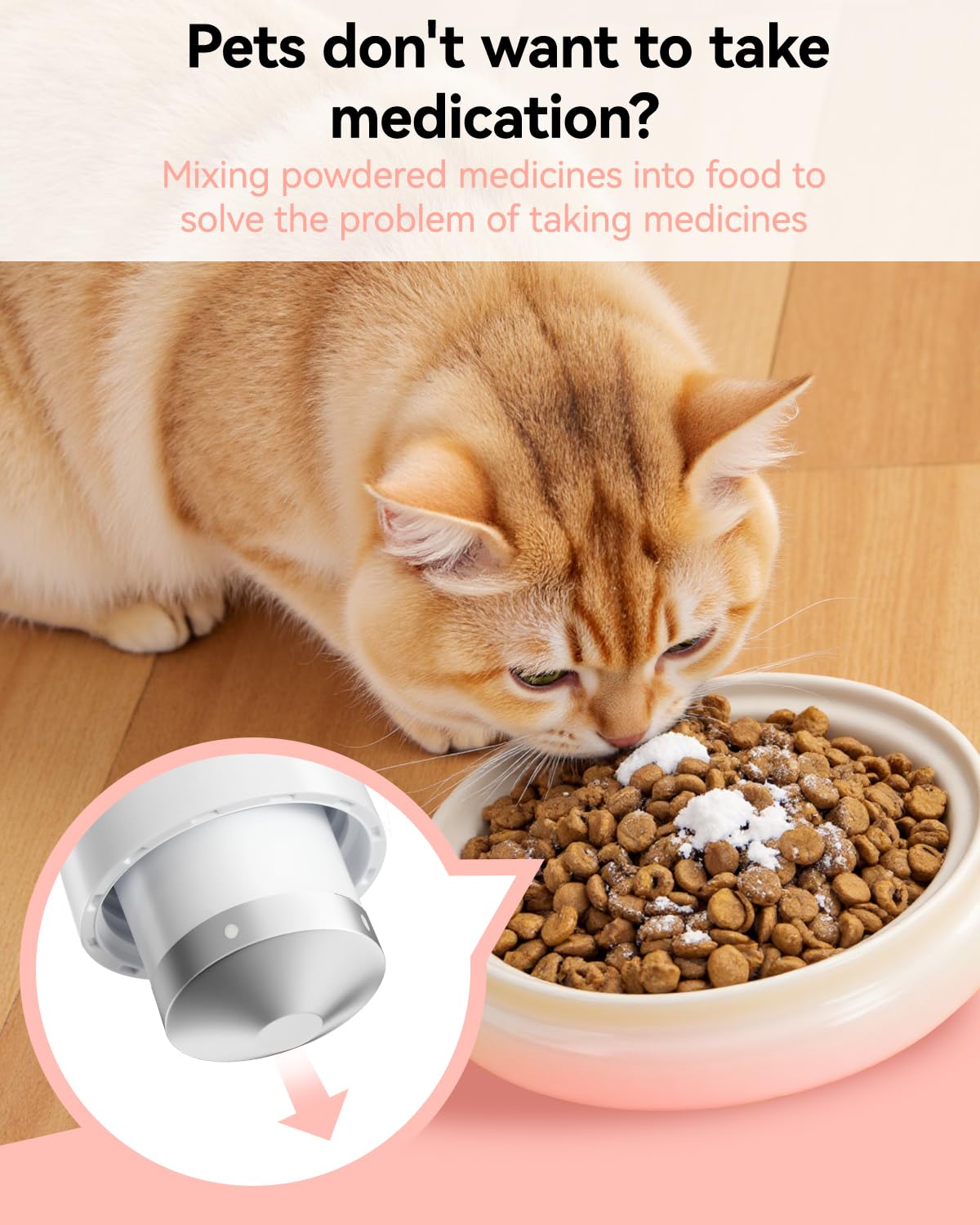 Pill Crusher Fine Powder - Cotatoc 3-in-1 Pill Crusher with Stainless Steel Grinding Pestle, Portable Pill Cutter and Crusher for Elderly and Pets (Pink) — Amazon image 6