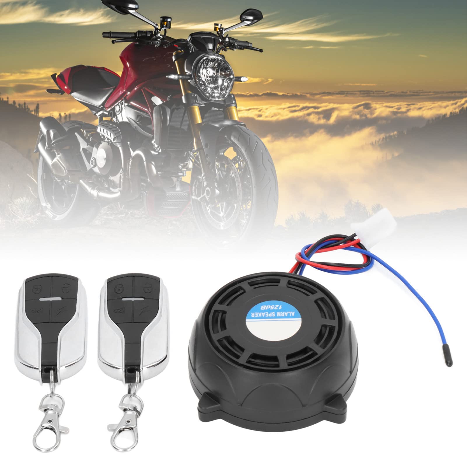 Allarme Moto Antifurto Con Telecomando 12V - Impermeabile Universale (2 Telecomandi) - Sicurezza Per Scooter