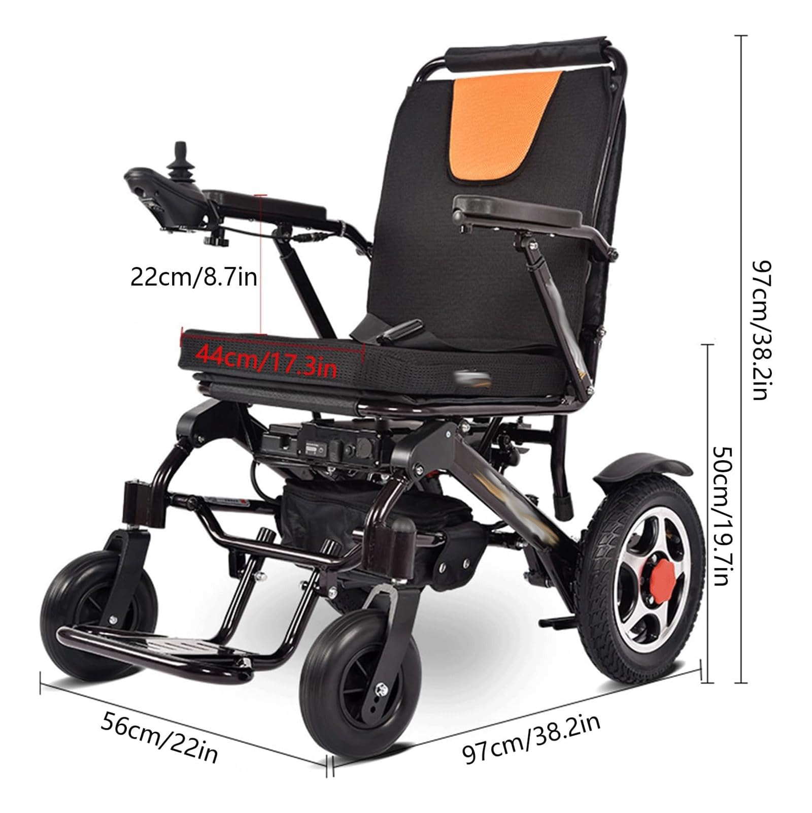 KRILLIQ Silla de Ruedas eléctrica con Motor sin escobillas, sillas de Ruedas eléctricas Inteligentes, ayudas para discapacitados, Scooters