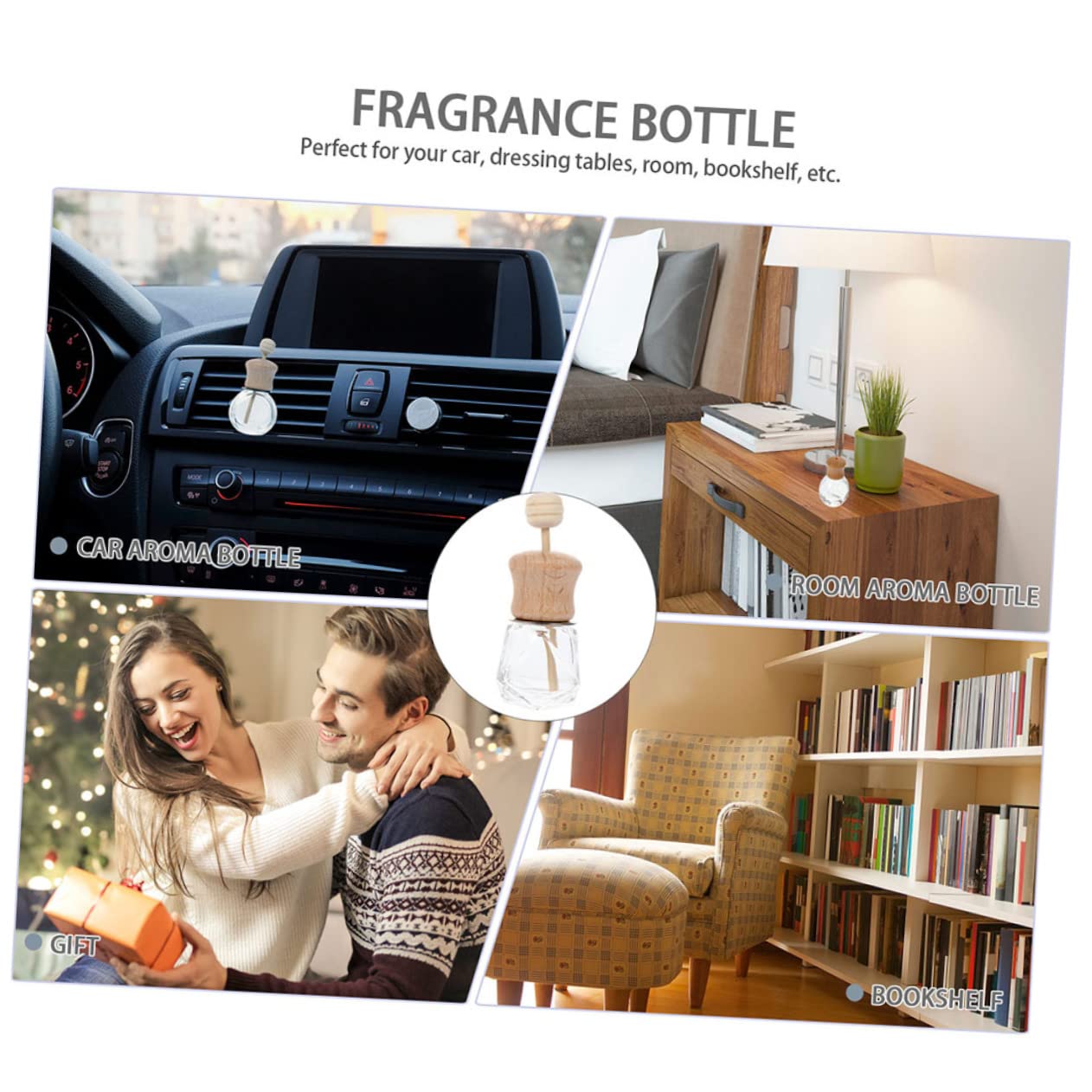 ULTECHNOVO 20pièces Diffuseur De Parfum pour Voiture Lot de Bouteilles Transparentes Accessoire Élégant pour Aromathérapie Et Décoration Automobile
