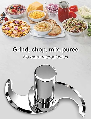 Miniatura 8 de 27055 Blade para robot Coupe procesador de alimentos R2, R2N, R2B, R2U, R201, R211, con carcasa de acero inoxidable y 2 cuchillas de repuesto, sin