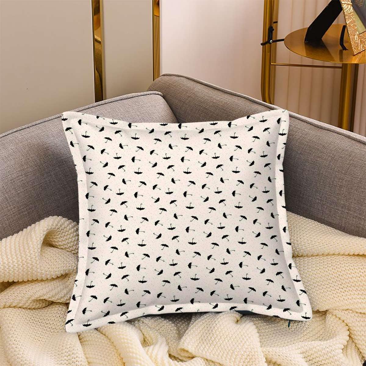 SARMSX Dashed Line Droplets Leather Pillow Cover Sofa Cushion Case Decorative Throw Covers