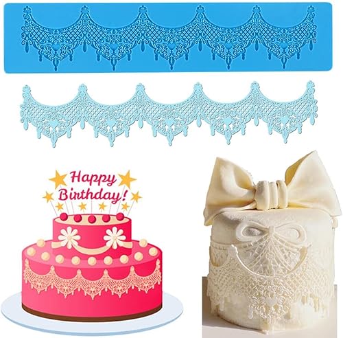 14.5 "joyas hornear Fondant azúcar encaje silicona Mat boda pastel decoración molde chandelilac comestible encaje en relieve Sugarcraft Herramientas