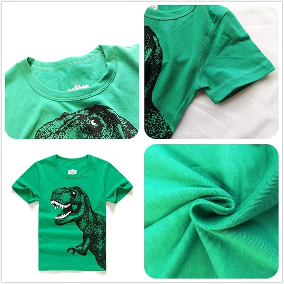 Shirts for Kids Toddler Boys Graphic Tees 2-Pack Cotton Short-Sleeve Clothes 4-9 Years
