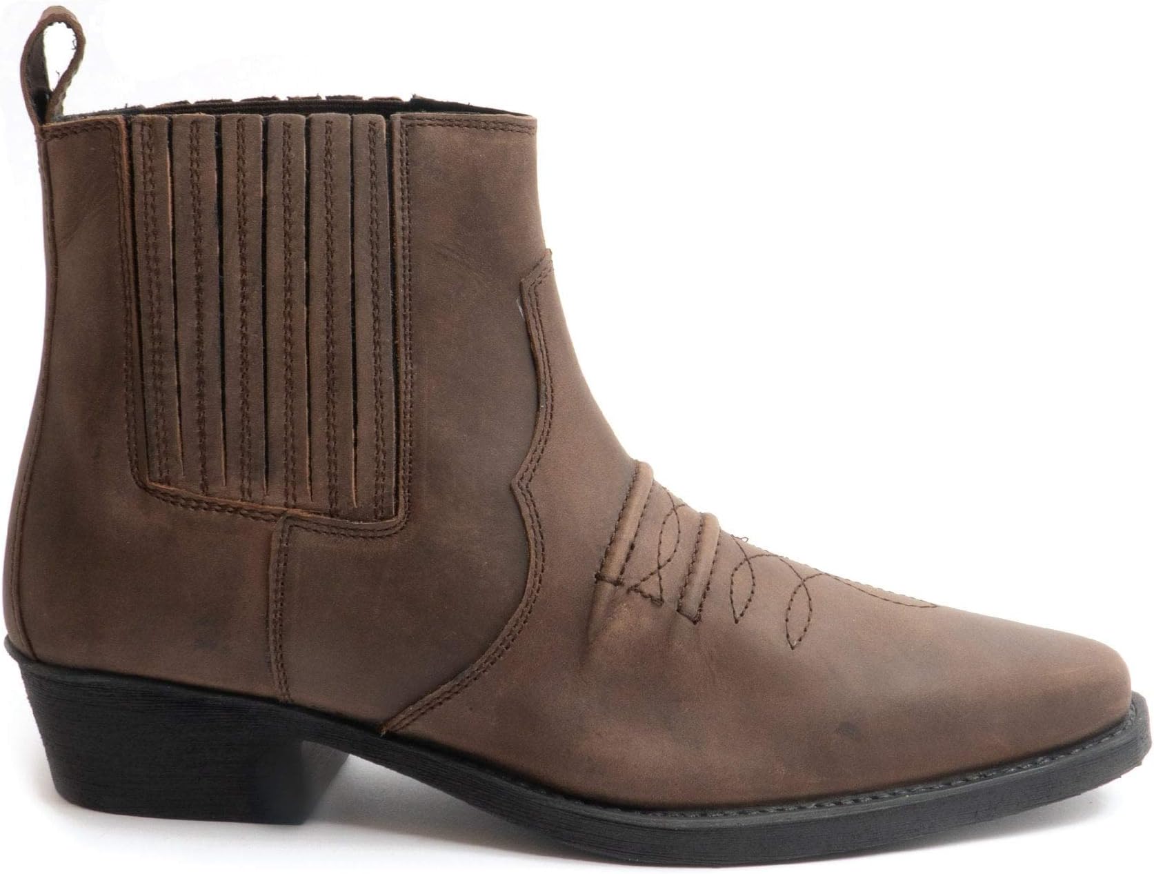 Gusset Western Ankle Boot - Tan - Tan - size UK Mens Size 12