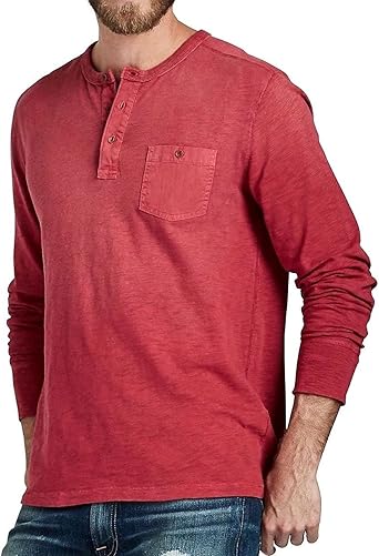 red henley shirt mens
