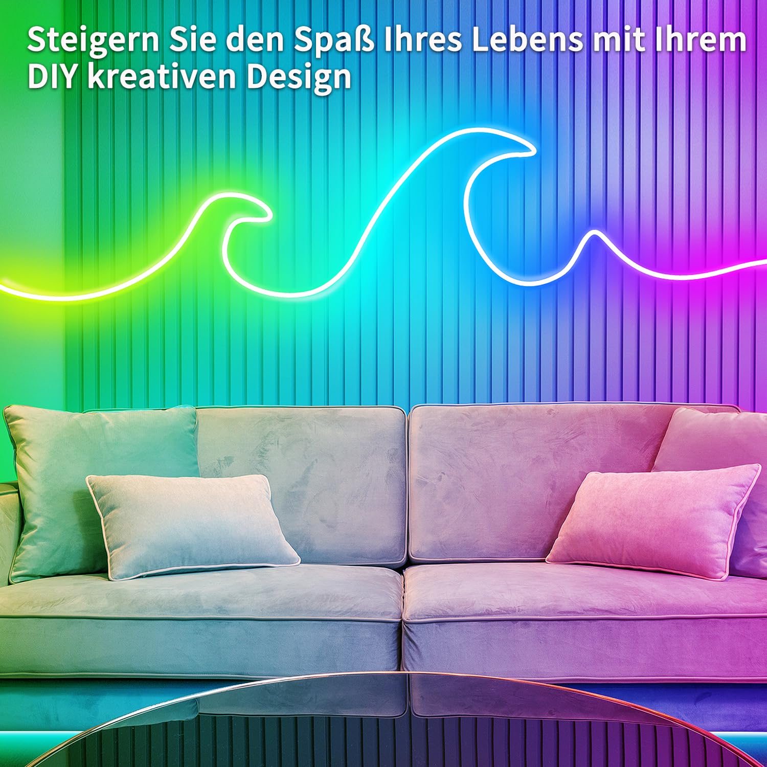 Segrass 30m LED Strip, Fernbedienung, APP Steuerung, IP65 Wasserdichte Flexible RGB Neon Streifen, 24V LED Band Seil Lampe für Schlafzimmer und Außendekoration (2 Rollen à 15M)