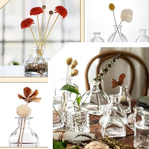 Miniatura 4 de 1 botella difusora vacía de vidrio transparente de 5.1 fl oz5 onzas, recipiente de fragancia para bricolaje, repuesto de varillas difusoras de