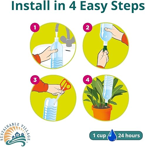 Miniatura 5 de Blumat Adaptador de botella XL con picos de riego automático para plantas de interior, picos de autorriego de terracota y estacas de autorriego para