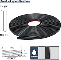 Vista 2 de Moldura para Despegar y Pegar de 9.8 Pies, Moldura de Pared Flexible Autoadhesiva para Bordes, Marcos, Ventanas, Salpicadero y Zócalos, Tira Negro