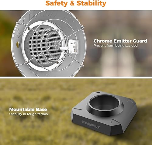Miniatura 4 de CAMPLUX - Calentador de propano portátil de 15,000 BTU, calentadores infrarrojos para exteriores, para campamento, garaje, pesca en hielo y patio