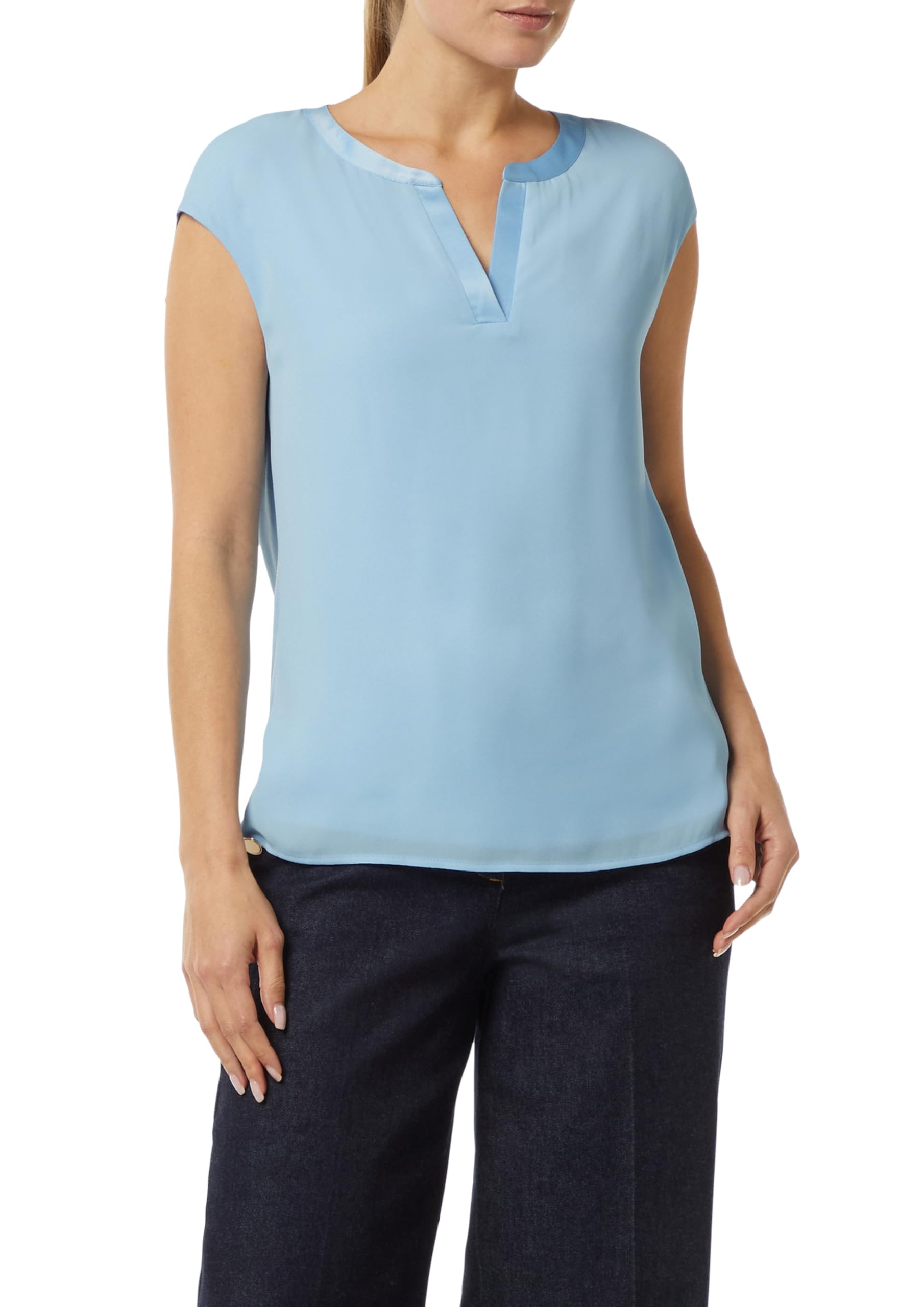 Comma Blusenshirt mit Satinblende