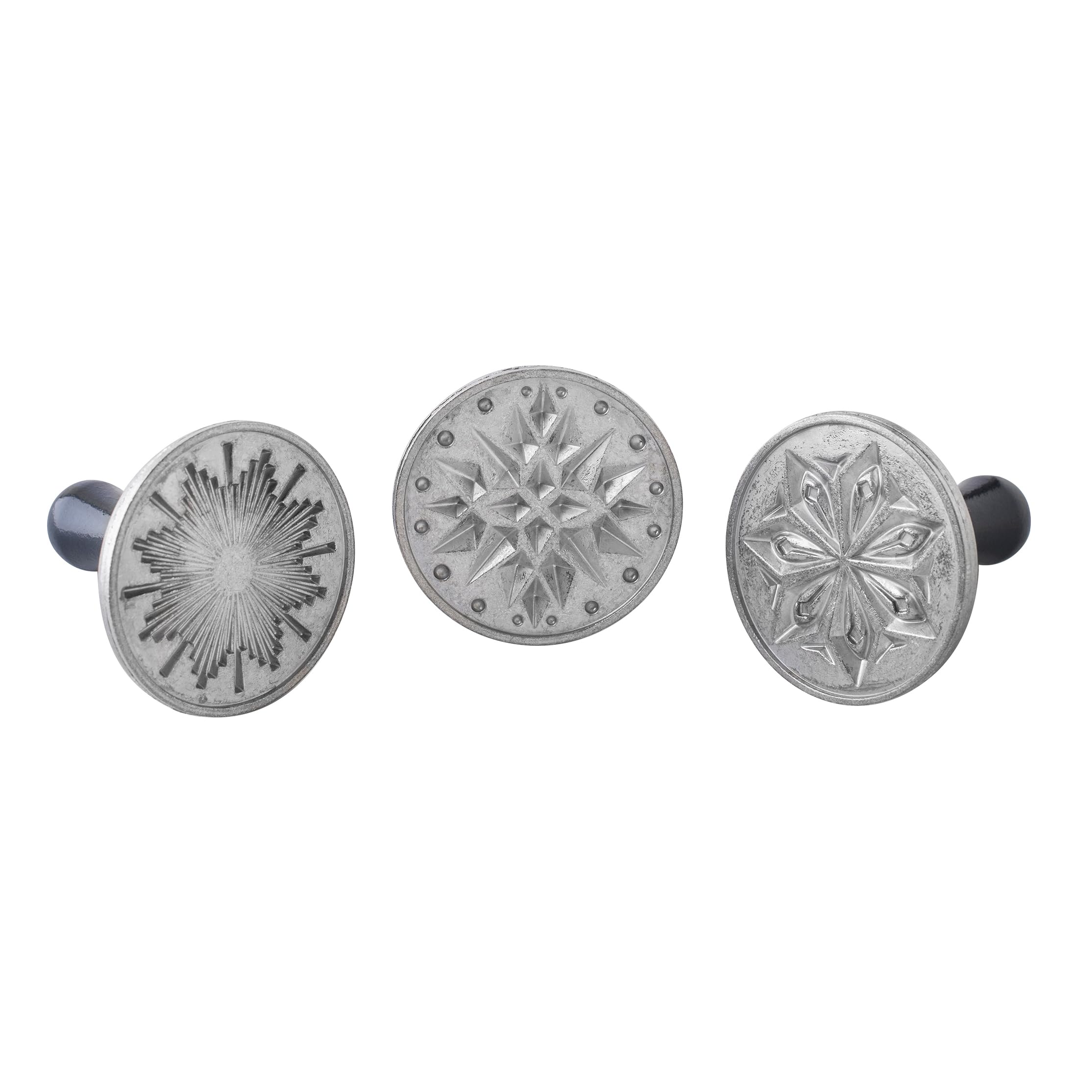 Nordic Ware Starry Night Cookie Stamps (Set of 3), Sturdy Cast Aluminium Cookie Stamp Set, Cookie Press Set Made in The USA, Sturdy and Durable Biscuit Maker Press Set, 01270 Silver