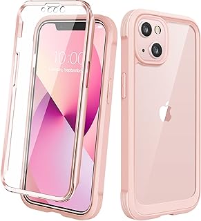 Diaclara Designed for iPhone 13 Case 【2023 Upgraded】 360° Full Body Case with Screen Protector【Built-in, Touch Sensitive Anti Scratch】Shockproof Soft TPU Bumper Case for iPhone 13 ONLY (Crystal Pink)