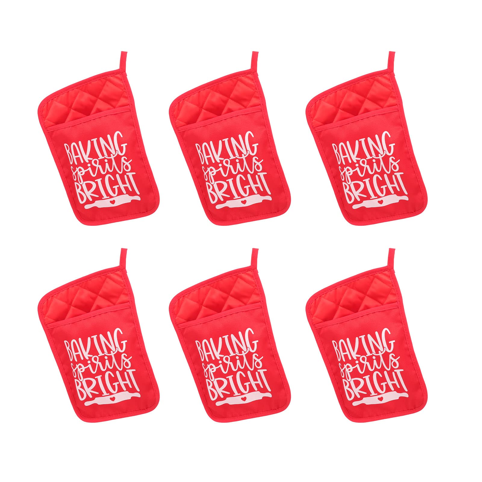 Agarraderas navideñas con Bolsillo, Manoplas para Horno térmico, Kit para Hornear con Rejilla navideña, 6 agarraderas navideñas con delicados Patrones navideños para Hornear y