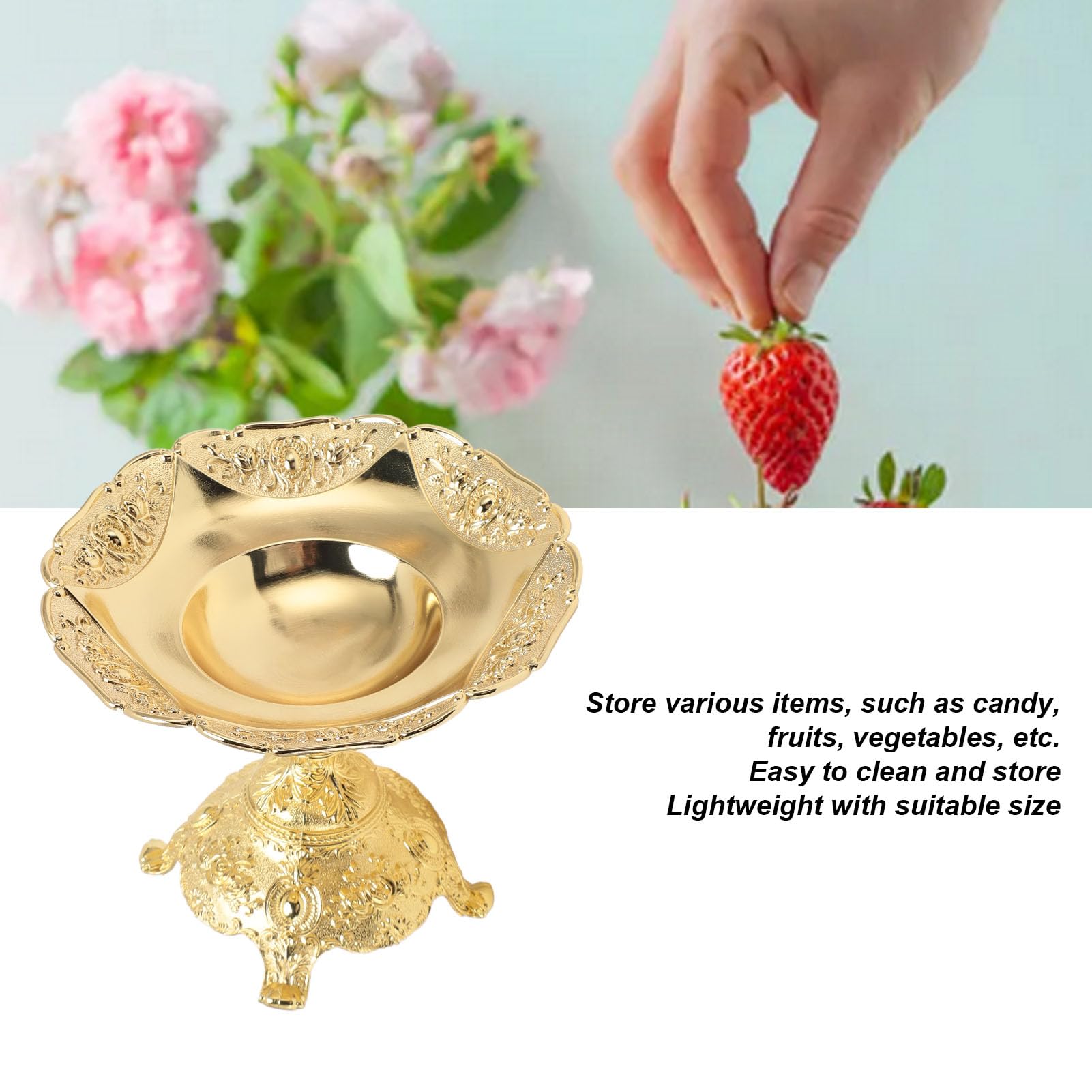 Bandeja de frutas de estilo europeo, bandeja de aperitivos, cesta de frutas, bandeja de servir alimentos, aleación de zinc de metal, estante de almacenamiento de alimentos, decoración de mesa de