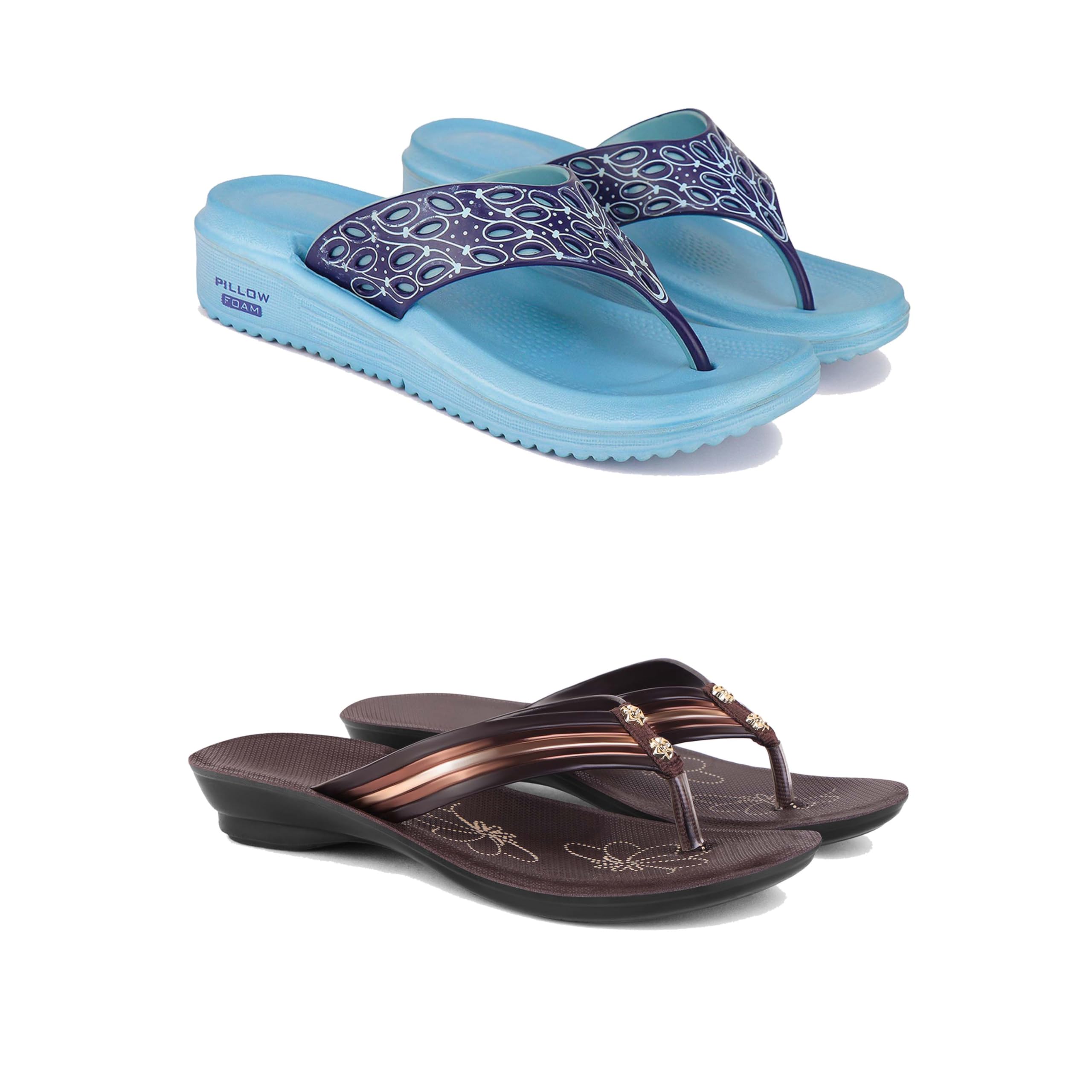 DRACKFOOT Women's Sandals | Lightweight Wear| Stylish & Easy to Wear For Women'S GR-SAN-(2-COMBO)-1888-1955-image-10