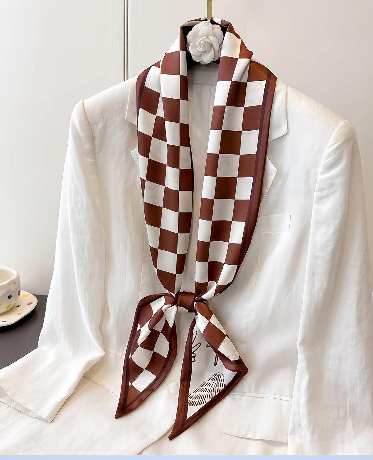 Fashion Scarf for Women - 58" Long Skinny Scarf Lightweight, Luxurious Silk Feeling for Neck, Hair, Purse & Belt Accessory image 4