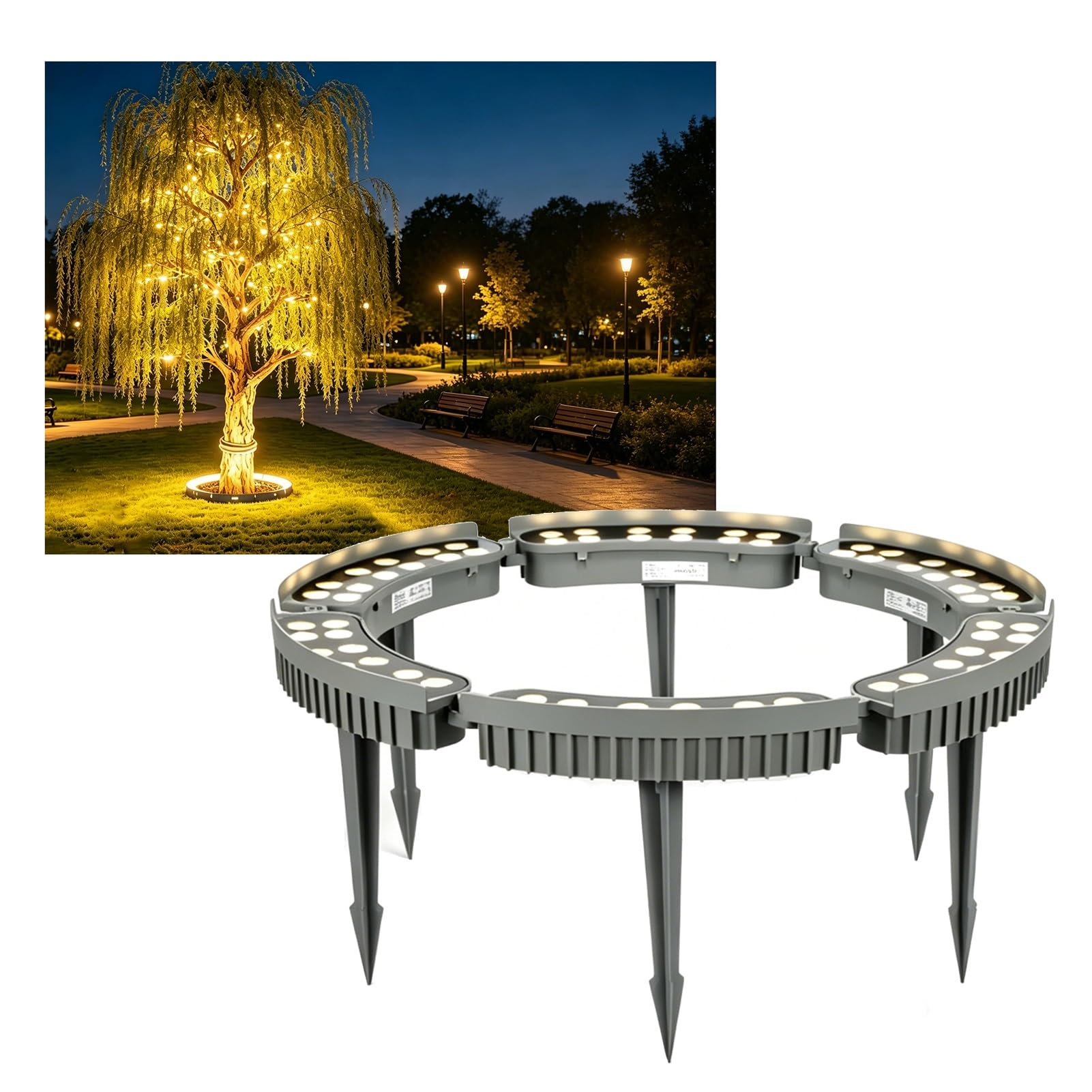 Lampki Choinkowe LED, Wodoodporne, Niskonapięciowe Oświetlenie Zewnętrzne Do Drzew, Ciepłe Białe Reflektory Krajobrazowe LED Z Palikiem Do Patio W Ogrodzie(6 Packs)