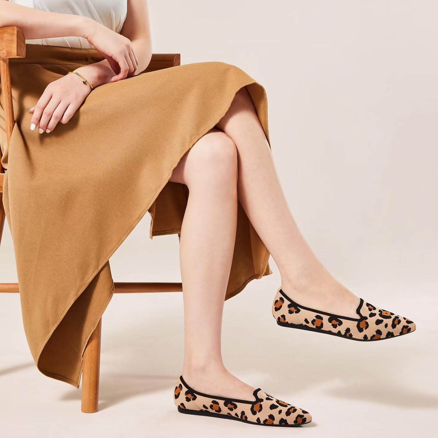 Frank Mully Women's Casual Loafer Flats Slip On Loafer Shoes Comfortable Knit Flat Shoes Classics Pointy Toe Loafer Flats,for Work,Travel - Image 2